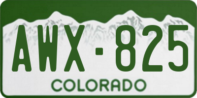CO license plate AWX825