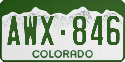 CO license plate AWX846