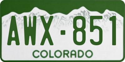 CO license plate AWX851