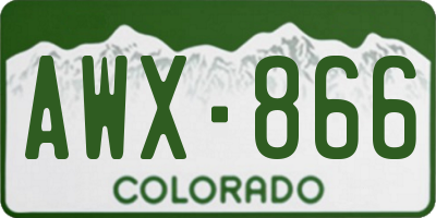 CO license plate AWX866