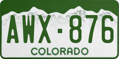CO license plate AWX876
