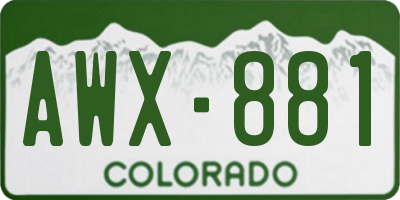 CO license plate AWX881