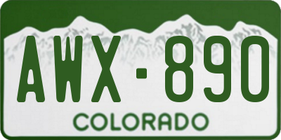 CO license plate AWX890