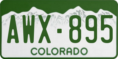 CO license plate AWX895