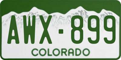CO license plate AWX899