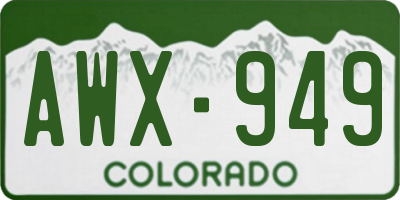 CO license plate AWX949