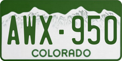 CO license plate AWX950