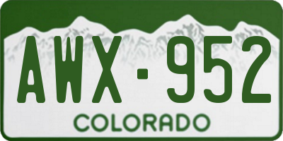 CO license plate AWX952