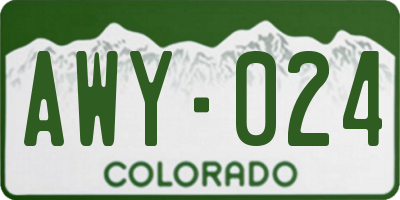 CO license plate AWY024
