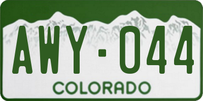 CO license plate AWY044