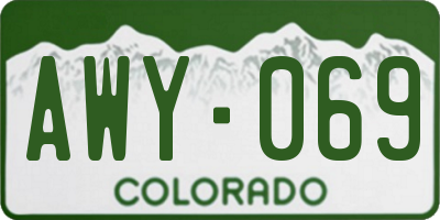CO license plate AWY069