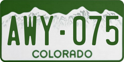 CO license plate AWY075