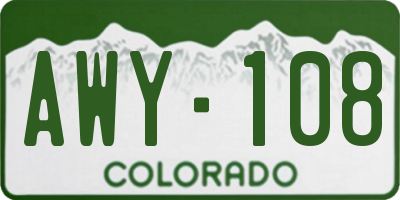 CO license plate AWY108