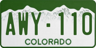 CO license plate AWY110