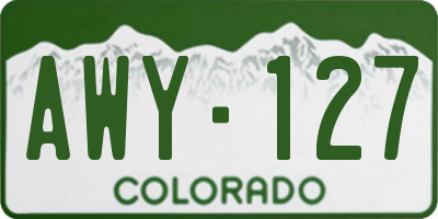 CO license plate AWY127
