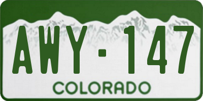 CO license plate AWY147