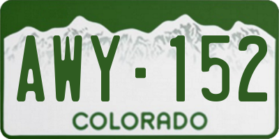 CO license plate AWY152