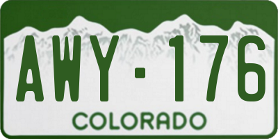 CO license plate AWY176