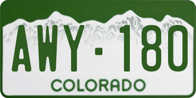 CO license plate AWY180