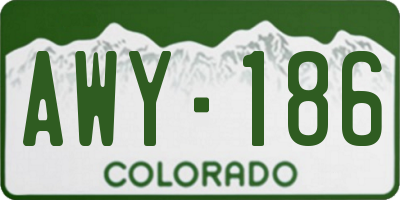 CO license plate AWY186