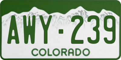 CO license plate AWY239