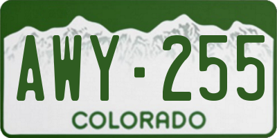 CO license plate AWY255