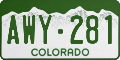 CO license plate AWY281