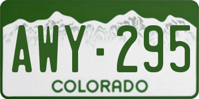 CO license plate AWY295