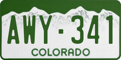 CO license plate AWY341