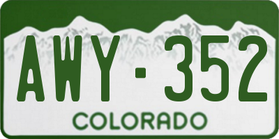 CO license plate AWY352
