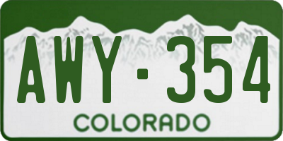 CO license plate AWY354
