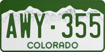 CO license plate AWY355