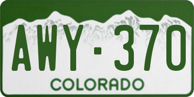 CO license plate AWY370