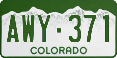 CO license plate AWY371