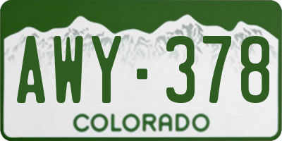 CO license plate AWY378
