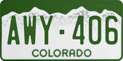 CO license plate AWY406