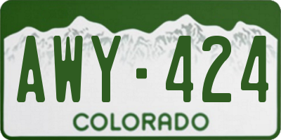 CO license plate AWY424