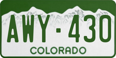 CO license plate AWY430