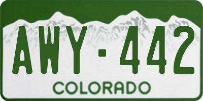 CO license plate AWY442