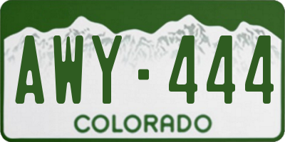 CO license plate AWY444