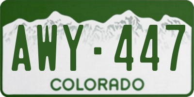 CO license plate AWY447
