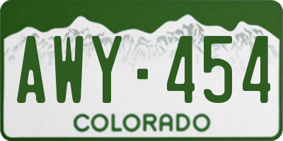CO license plate AWY454
