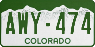 CO license plate AWY474