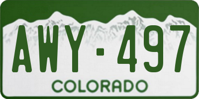 CO license plate AWY497