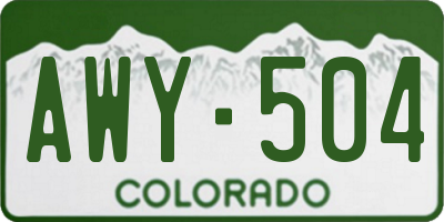 CO license plate AWY504