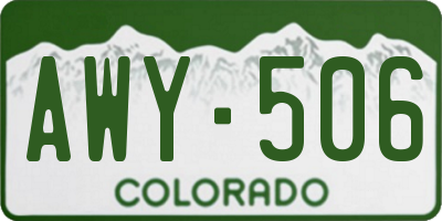 CO license plate AWY506