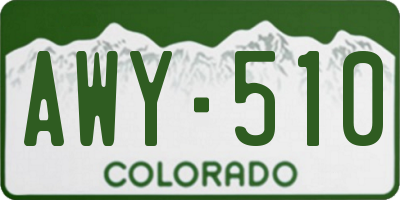 CO license plate AWY510