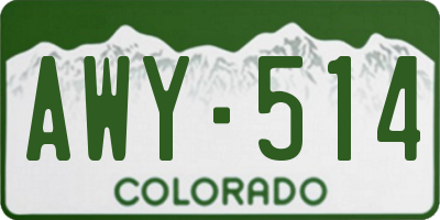 CO license plate AWY514