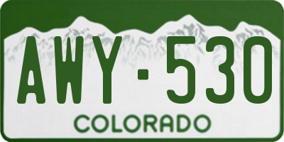 CO license plate AWY530
