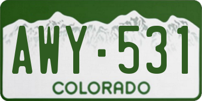 CO license plate AWY531